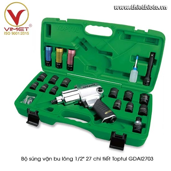 Bộ súng vặn bu lông 1/2" 27 chi tiết Toptul GDAI2703