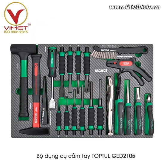 Khay búa, đột, đục và kìm 21 chi tiết TOPTUL GED2105