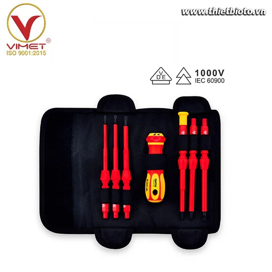 Bộ tua vít đầu chuyển đổi cách điện VDE 8 chi tiết TOPTUL GFP-0801