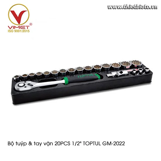Bộ tuýp & tay vặn 20PCS 1/2" TOPTUL GM-2022