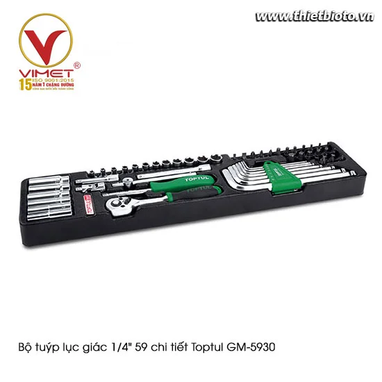 Bộ tuýp lục giác 1/4" 59 chi tiết Toptul GM-5930
