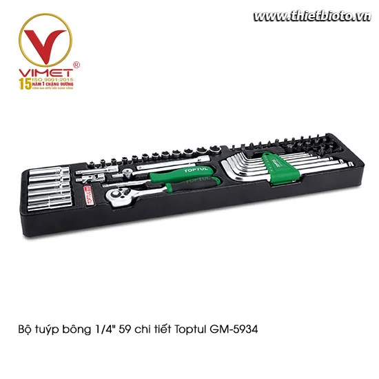 Bộ tuýp bông 1/4" 59 chi tiết Toptul GM-5934