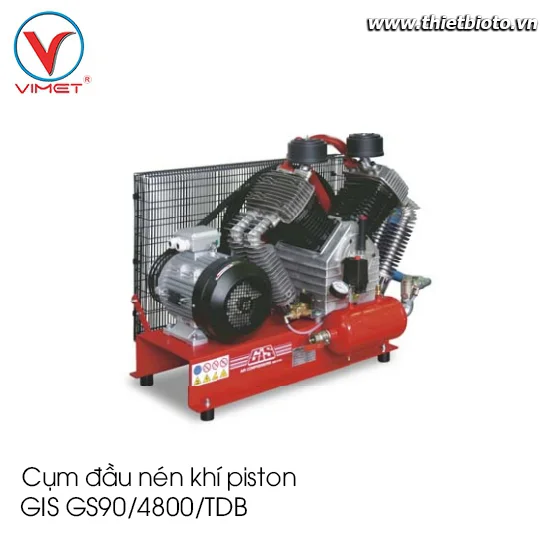 Cụm đầu nén khí piston truyền động dây đai GIS