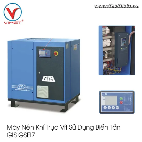 Máy Nén Khí Trục Vít Sử Dụng Biến Tần Gis