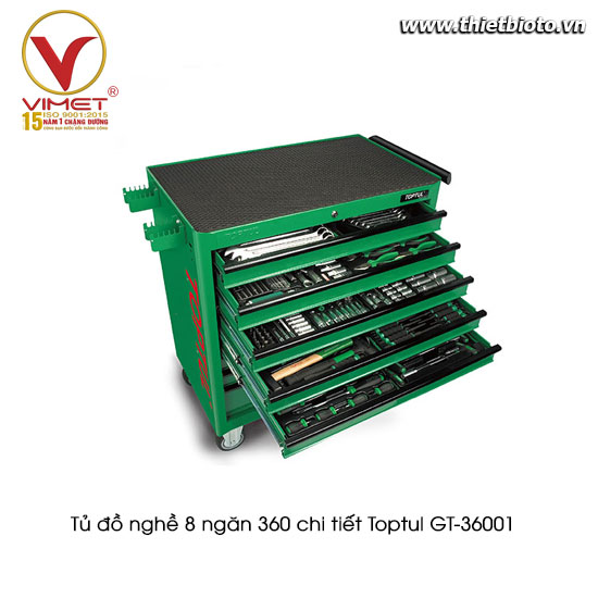 Tủ đồ nghề 8 ngăn 360 chi tiết Toptul GT-36001