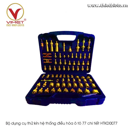 Bộ dụng cụ thử kín hệ thống điều hòa ô tô 77 chi tiết HTKD0077