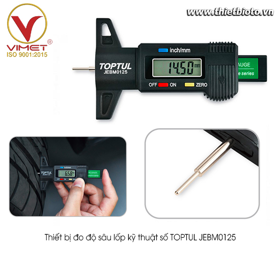 Thiết bị đo độ sâu lốp kỹ thuật số TOPTUL JEBM0125