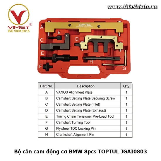 Bộ cân cam động cơ BMW 8pcs TOPTUL JGAI0803