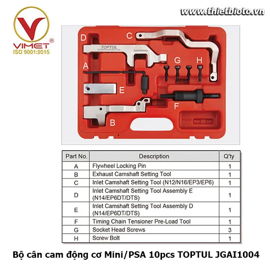 Bộ cân cam động cơ Mini/PSA 10pcs TOPTUL JGAI1004
