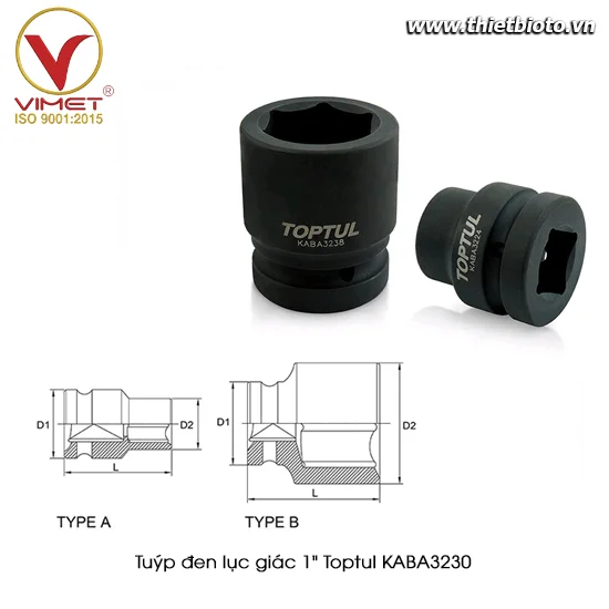 Tuýp đen lục giác 1" TOPTUL KABA3230