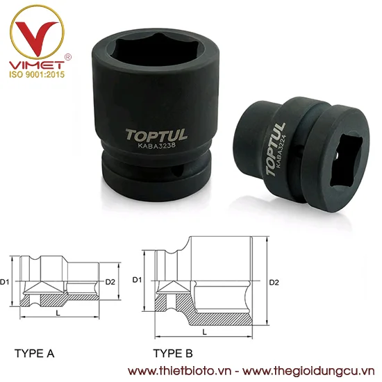 Tuýp đen lục giác 1" TOPTUL KABA3280