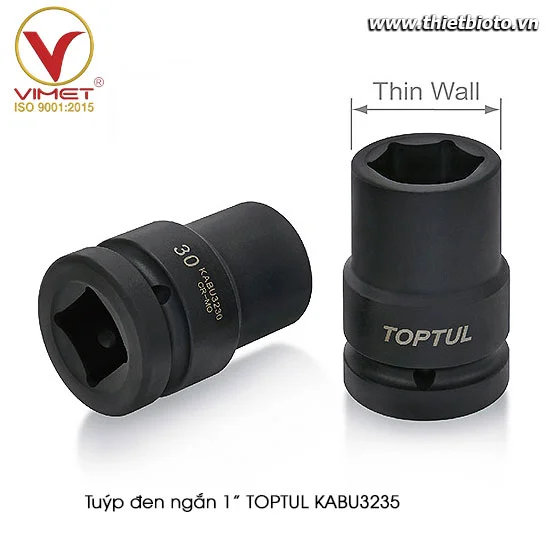 Đầu tuýp đen lục giác 1" 12.5mm sq. TOPTUL KABU3235