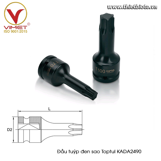 Đầu tuýp đen sao TOPTUL KADA2490