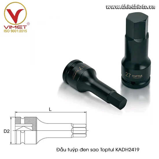 Đầu tuýp đen lục giác TOPTUL KADH2419