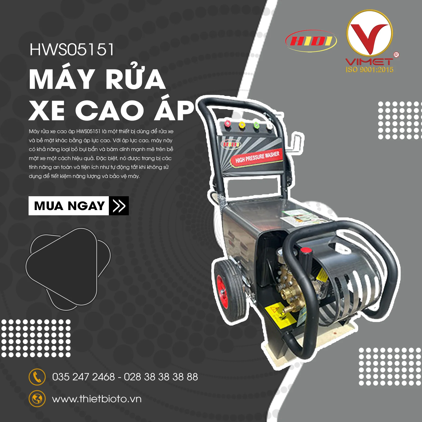 Máy rửa xe cao áp HIDI HWS05151