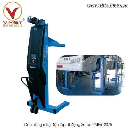 Cầu nâng 6 trụ độc lập di động Sefac PME612075