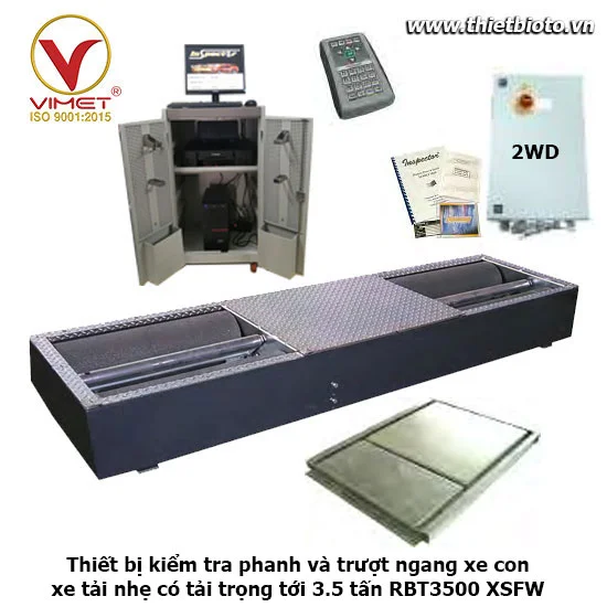 Thiết bị kiểm tra phanh và trượt ngang xe con, xe tải nhẹ có tải trọng tới 3.5 tấn RBT3500 XS FW