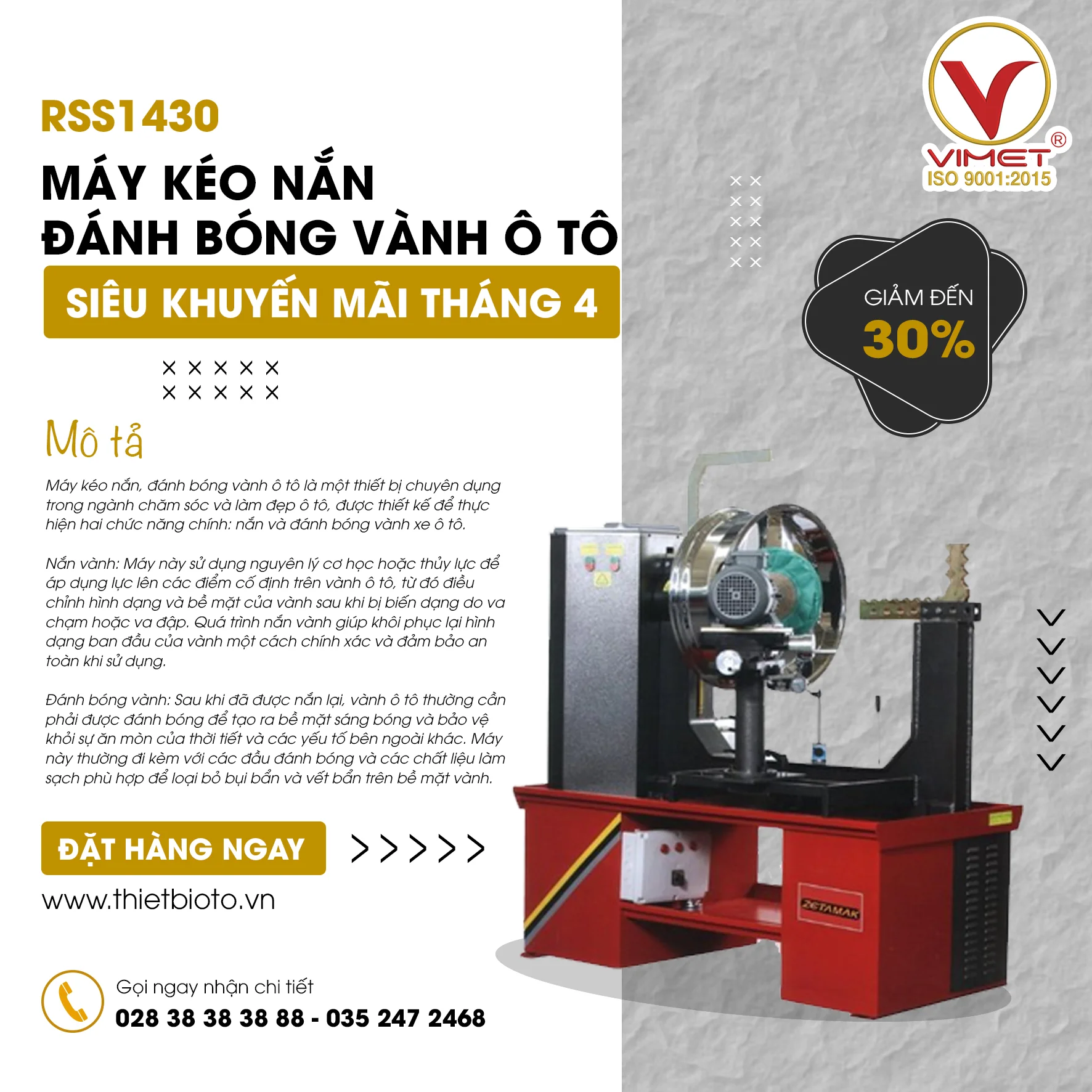 Kéo nắn và đánh bóng vành ôtô RSS1430