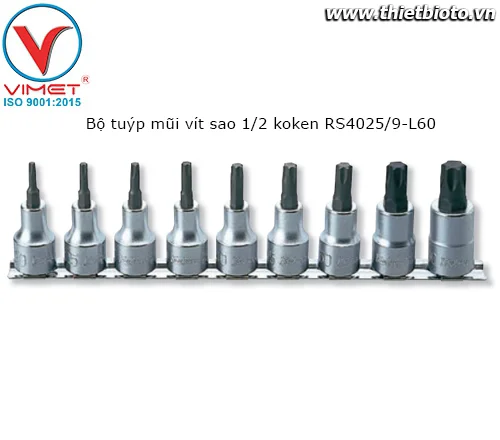 Bộ tuýp mũi vít sao 1/2 koken RS4025/9-L60