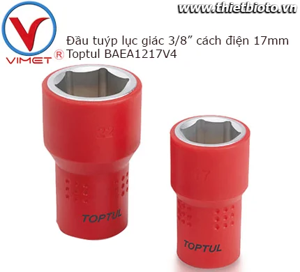 Đầu tuýp lục giác 3/8" cách điện Toptul BAEA1217V4
