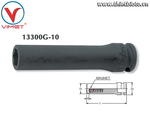 Đầu tuýp lục giác từ tính 10mm Koken 13300G-10