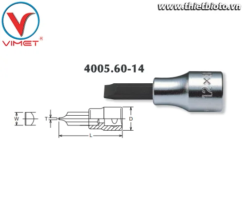 Đầu tuýp mũi dẹt 2.5x14mm Koken 4005.60-14