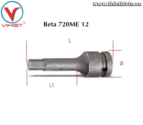 Đầu tuýp lục giác 1/2" Beta 720ME 12