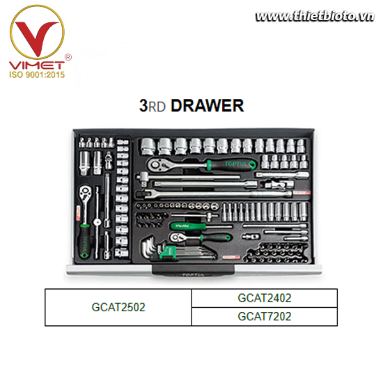 Tủ đồ nghề 7 ngăn 275 chi tiết Toptul GCAJ0035 - ảnh thực tế 3