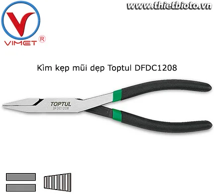 Kìm kẹp mũi dẹp 8" Toptul DFDC1208