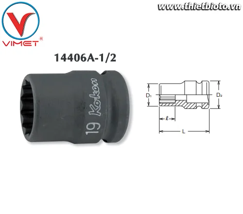 Đầu tuýp bông 1/2 Koken 14406A-1/2