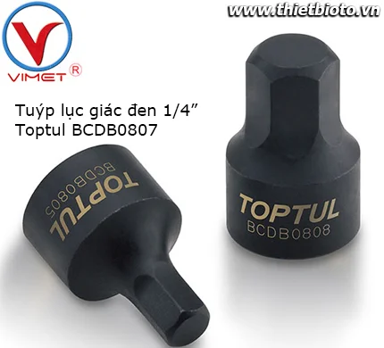 Tuýp lục giác đen 1/4" Toptul BCDB0807