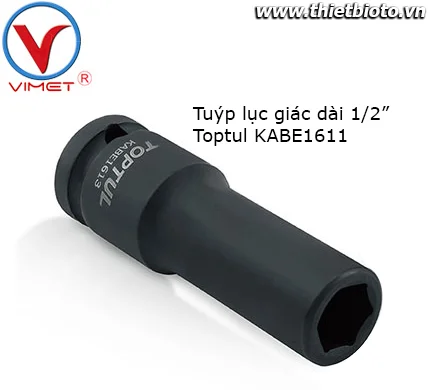Tuýp lục giác đen 1/2" Toptul KABE1611